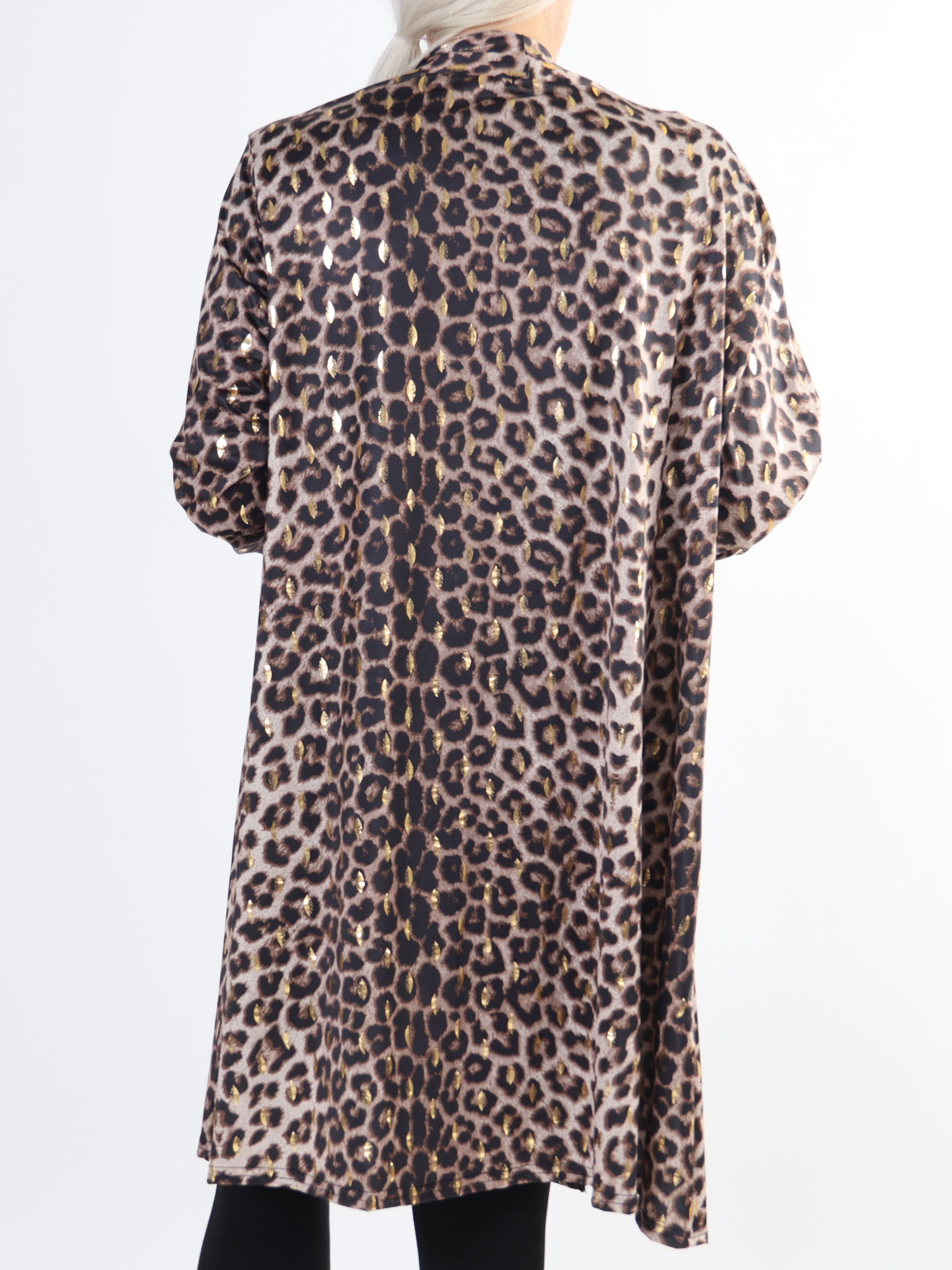 Rosa Animal - Elastisk plus size kofta med tryck